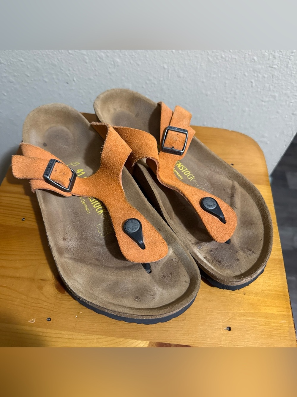 Birkenstock Tangerine Suede Toe-Post Sandals